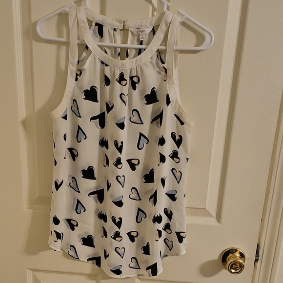 Candie's Tops - Chaps White Black Pattern Sleeveless Tank Top